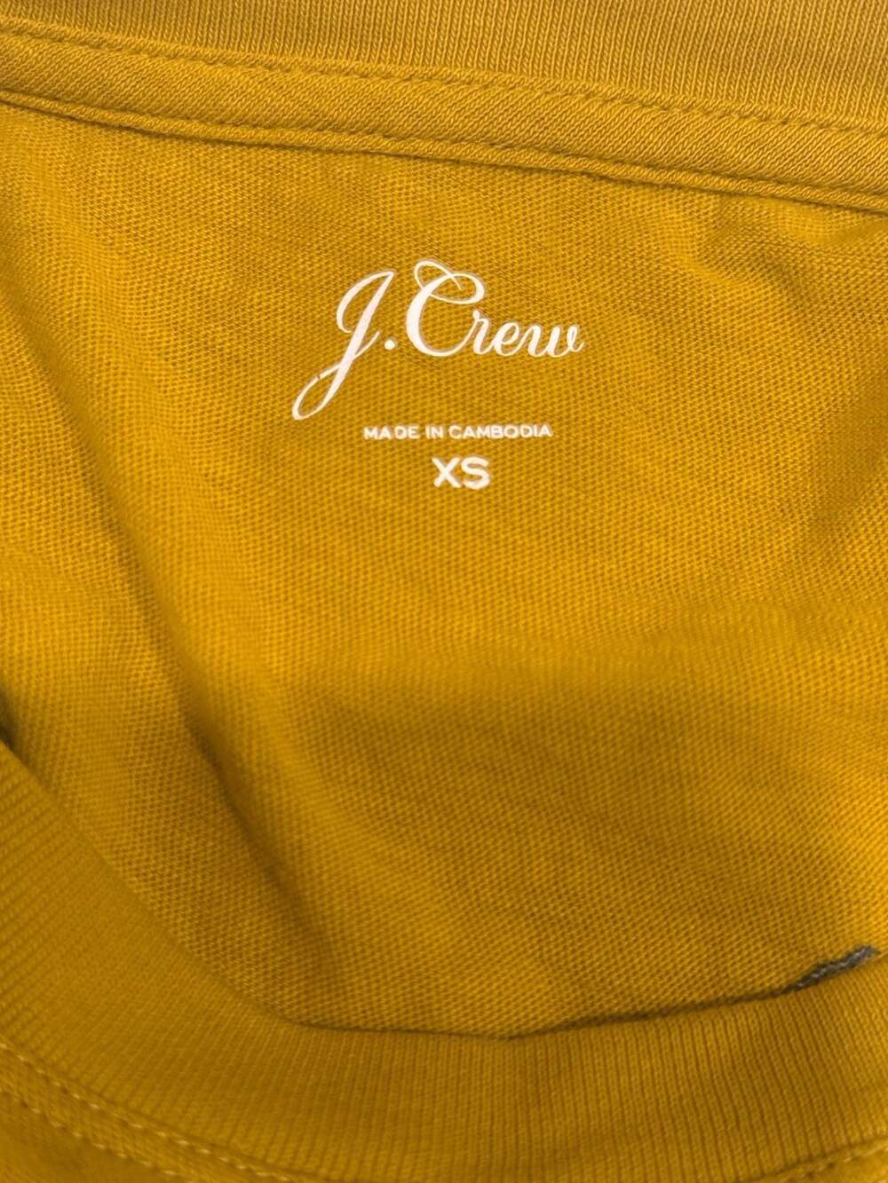 J. Crew Embroidered Rose Crewneck Tee - Mustard Yellow - XS - Picture 4 of 4